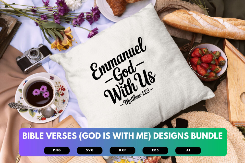 God Is With Me SVG Bundle | Bible Verse Cut Files, Christian Encouragement Designs for Cricut & Sublimation - Image 3