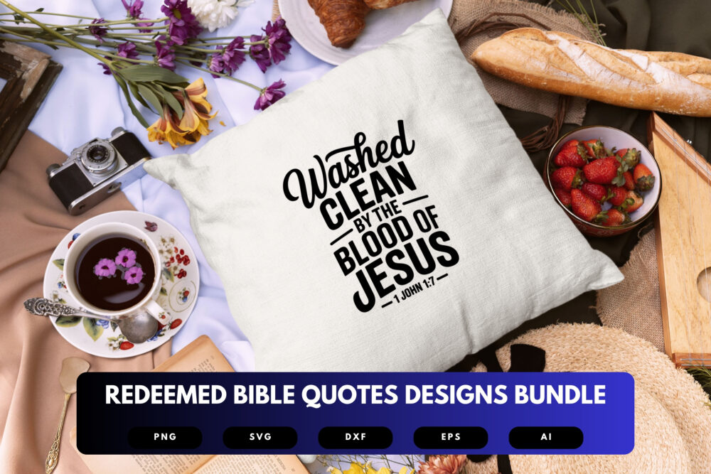 Redeemed SVG Bundle | Bible Verse Cut Files, Christian Inspirational Quotes for Cricut & Sublimation - Image 3