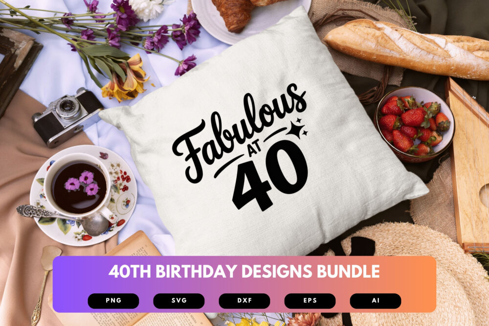 40th Birthday SVG Bundle | Funny Forty Clipart, Milestone Birthday Cut Files for Cricut & Sublimation - Image 3