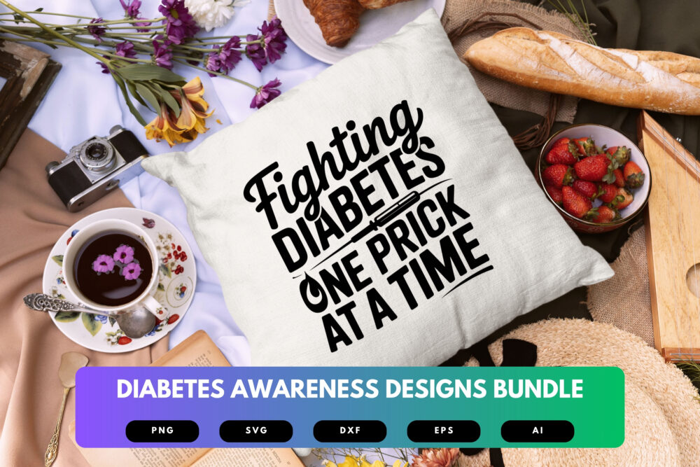 Diabetes Awareness SVG Bundle | Medical Ribbon Clipart, Diabetic Support Cut Files for Cricut & Sublimation - Image 3