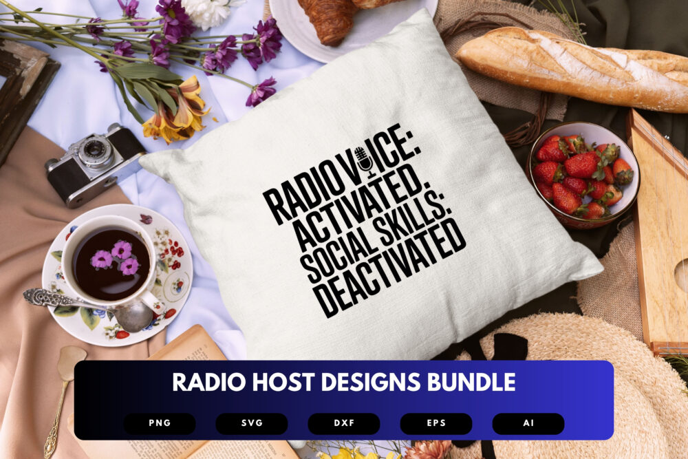 Radio Host SVG Bundle | Broadcasting Clipart, Podcast Silhouette Cut Files for Cricut & Sublimation - Image 3