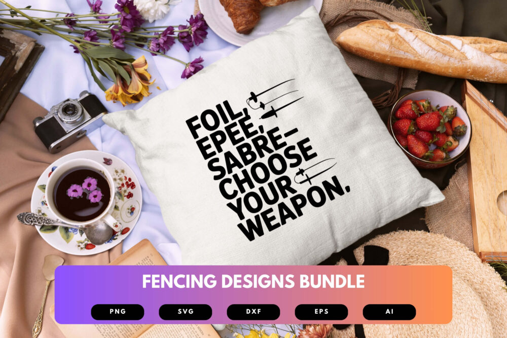 Fencing SVG Bundle | Sword Fighting Clipart , Fencer Silhouette Cut Files for Cricut & Sublimation - Image 3