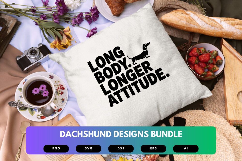 Dachshund SVG Bundle | Dog Clipart, Funny Wiener Dog Silhouette Cut Files for Cricut & Sublimation - Image 3