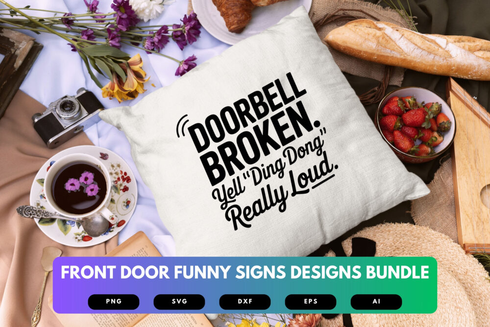 Front Door Sign SVG Bundle | Funny Welcome Quote Cut Files for Cricut, Porch Entryway Decor Clipart Designs - Image 3