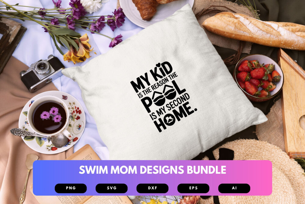 Swim Mom SVG Bundle | Swimming Quotes, Pool Life Clipart and Team Spirit Cut Files for Cricut & Sublimation - Image 2