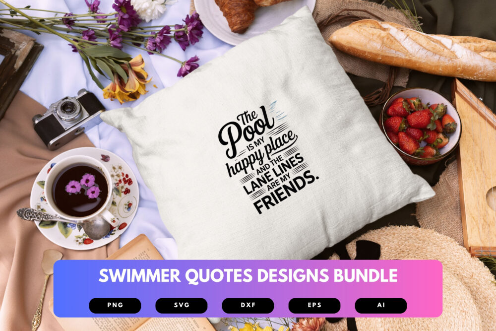 Swimmer Quotes SVG Bundle | Motivational Swim Sayings, Pool Life Graphics and Athletic Cut Files for Cricut & Sublimation - Image 2