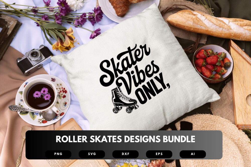 Roller Skates SVG Bundle | Retro Skating Quotes, Skater Girl Clipart and Roller Derby Cut Files for Cricut & Sublimation - Image 2