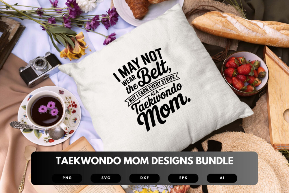Taekwondo Mom SVG Bundle | Martial Arts Clipart, Strong Mother Silhouette Cut Files for Cricut & Sublimation - Image 2