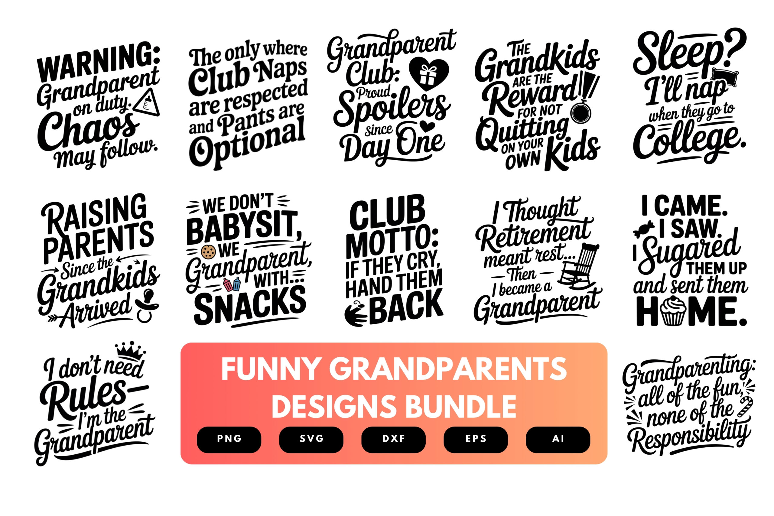 Funny Grandparents SVG Bundle | Humorous Grandma , Grandpa Quotes, Family Cut Files for Cricut & Sublimation Funny Grandparents SVG Bundle | Humorous Grandma , Grandpa Quotes, Family Cut Files for Cricut & Sublimation