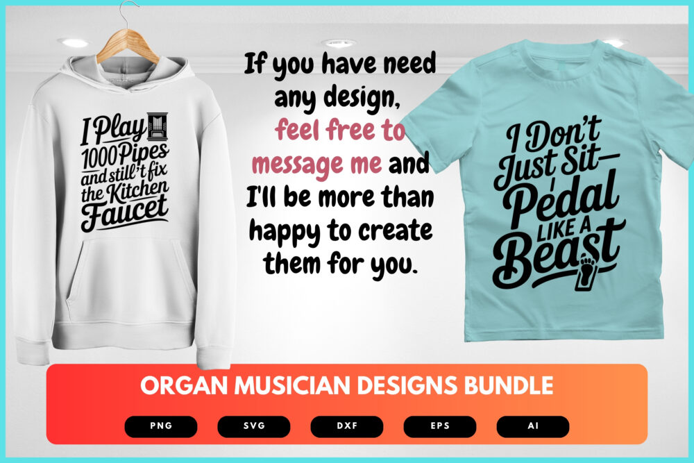 Organ Musician SVG Bundle | Classical , Church Organ Clipart, Organist Silhouette Cut Files for Cricut & Sublimation - Image 8
