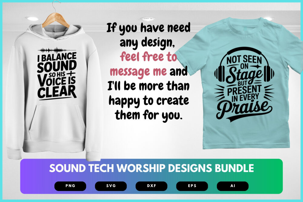 Sound Tech SVG Bundle | Worship Audio Technician Clipart, Church Sound Engineer Cut Files for Cricut & Sublimation - Image 8