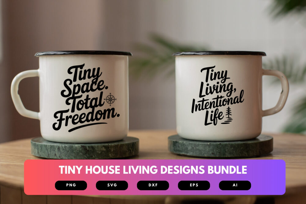 Tiny House Living SVG Bundle | Minimalist Home , Lifestyle Cut Files for Cricut & Sublimation - Image 7