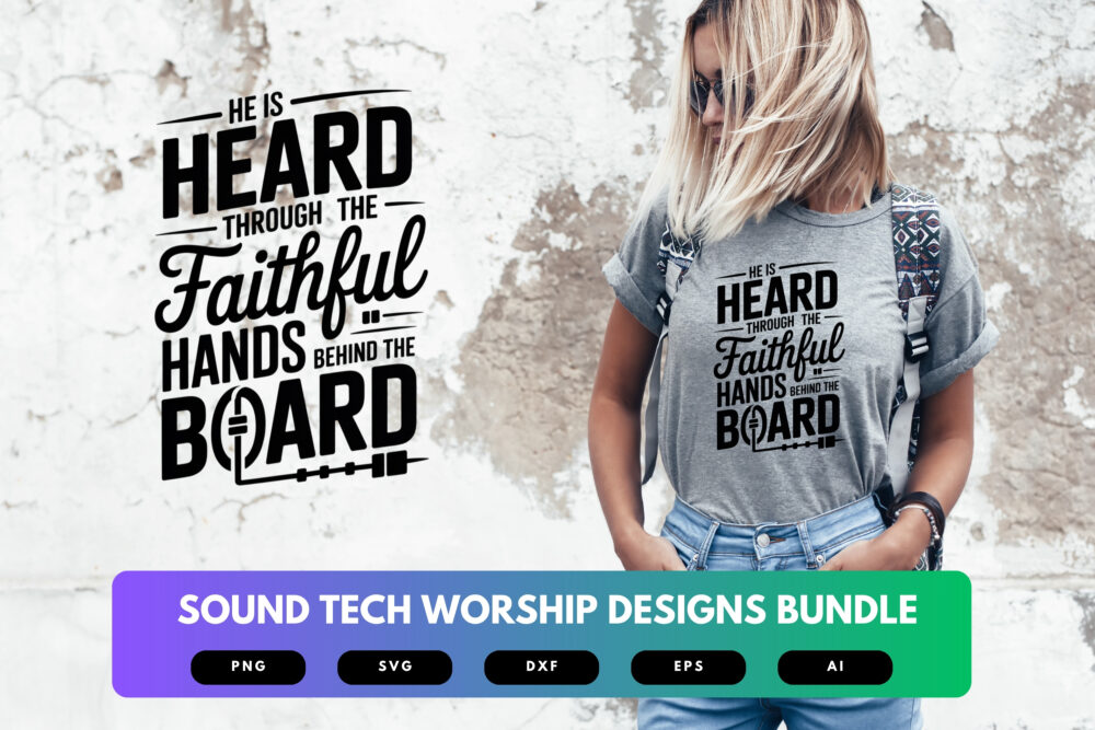 Sound Tech SVG Bundle | Worship Audio Technician Clipart, Church Sound Engineer Cut Files for Cricut & Sublimation - Image 6